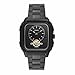Fossil Men's Inscription Automatic Stainless Steel Two-Hand Watch, Color: Black (Model: ME3238)