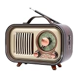 Bewinner Retro-Bluetooth-Lautsprecherradio, Tragbares AM-FM-SW-Radio mit Teleskopantenne...