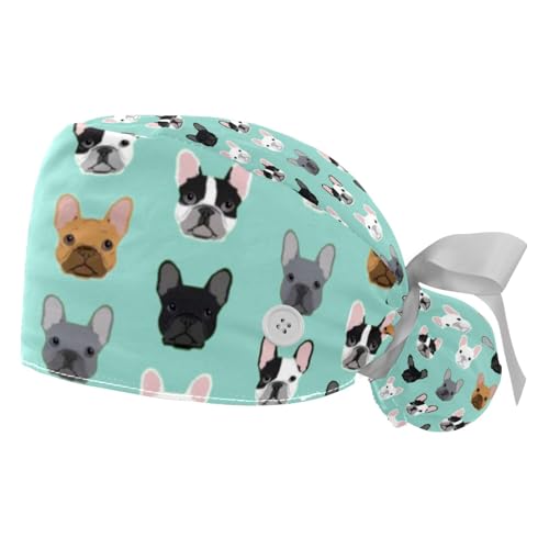 Bonnet de travail avec boutons lot de 2 anti-irritation pour cheveux longs et courts femme
