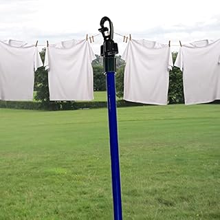HMWD Heavy Duty Galvanized Metal Pole, Telescopic Extendable Home Garden Washing Line Clothes Laundry Support Pole Props - Easy Twist And Lock Mechanism 2 (2)