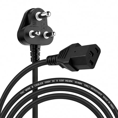 Image of Gigawatts IEC 60320 C13 Female Desktop Power Cord Cable with 3 Pin Connector Computer Mains Electronic Tools for Desktop Monitor Printer UPS and Other Office Equipments
