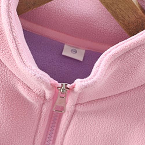 RNTOP Toddler Baby Fleece Jacket Boys Girls Full Zip Fleece Jacket Kids Long Sleeve Coat with Pockets (Green, 5-6 Years)