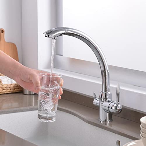 Robinet de cuisine 3 voies mitigeur laiton chrome haute qualite durable - 2