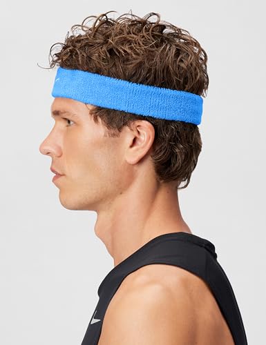 Image of NIKE Swoosh Classic Headband, Unisex - University Blue /White, ONE Size