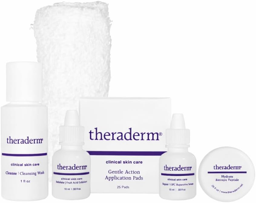 Anti-Aging Travel System – TSA-Friendly 4-Step Skincare Kit with Lactic Acid, Antioxidant Serum & Peptide Cream for Firmer-Looking Skin