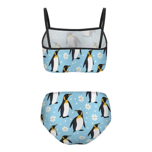 Cute Penguins Girls Swimsuits Two Piece Bikini Sets Beach Sport Swimwear Bathing Suit2
