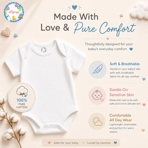 Image of Lillypupp Cotton Body Suit For New Born Baby Boy Girl Made To Express Love For Fathers /Daddies. Half Sleeves Romper Bodysuit Clothes For Infant Toddler Boys Girls.
