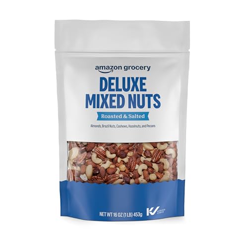 Image of Amazon Grocery, Deluxe Mixed Nuts, Roasted & Salted, 16 Oz