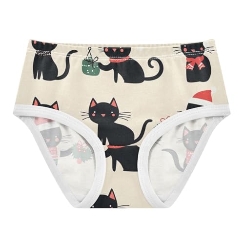 Girls' Cotton Briefs Organic Cotton Toddler Underwear for Toddlers Adorable Black Cat