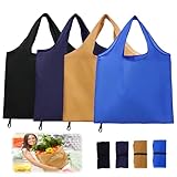 Kozdtiz Einkaufstasche Faltbar, 4 Stück Wiederverwendbare Einkaufstasche, 56 x 69 cm mweltfreundliche Einkaufstaschen für Einkaufen Picknick Camping