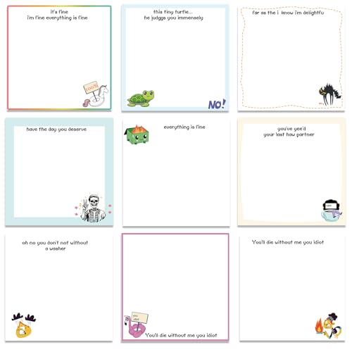 INCOK Funny Sticky Notes for Work - 9 PCS Dumpster