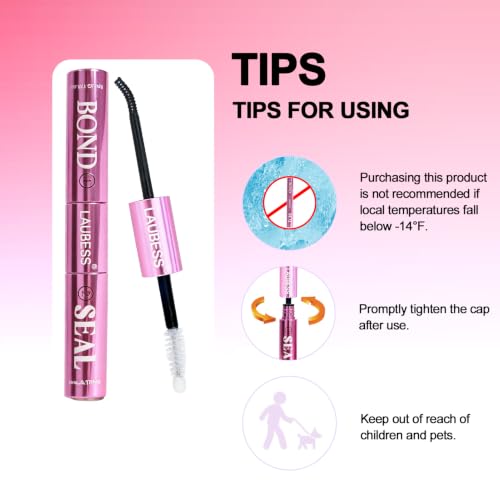 Image of Lash Glue for Eyelash Clusters LAUBESS Waterproof 2-IN-1 Lash Bond and Seal Eyelash Glue Long Lasting 72H DIY Lash Extension Glue Home Use Non-Irritating (Black 5ml+5ml)