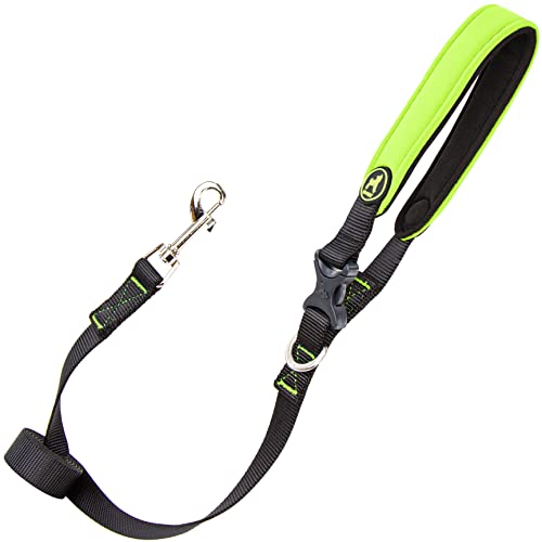Image of Gooby Escape Free Sport Leash, Lime, 4 FT | Neoprene, all-weather; 4 ft; Detachable handle with quick-release buckle; Machine washable; Matches Sport Harness
