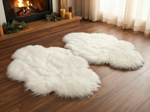 Woolous Cloud Rug Pack of 2 - Fluffy Shaggy Faux