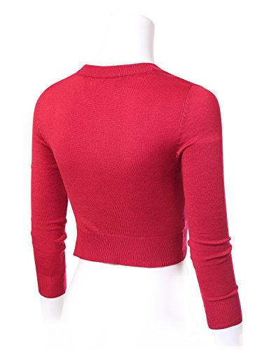 Image of Allsense Women's Cropped Bolero Shrug Cardigan | 3 /4 Sleeve, Button Down, Lightweight Knit Sweater