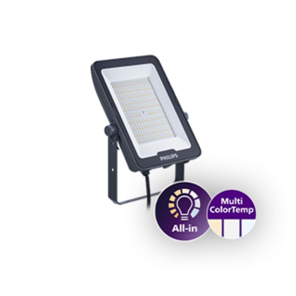 PHILIPS Flutlicht LED Gen4 All-in-One 100W 12000lm 3000/4000/6500K IP65 Fluter Aussenbereich Hofstrahler Aussen Wasserdicht Floodlight 230v ip65 Variabler Lichtfarbe