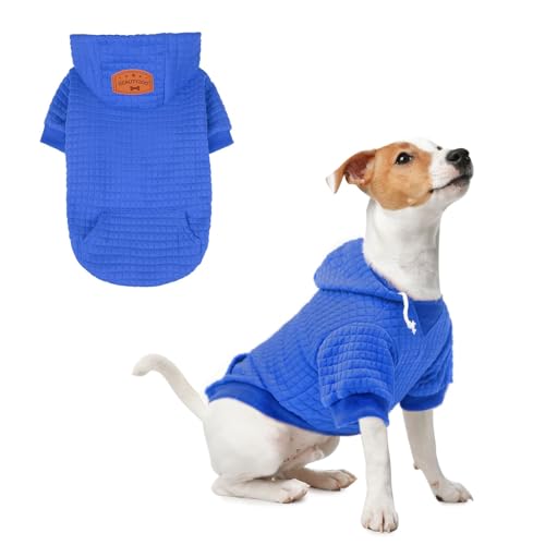 Image of BEAUTYZOO Dog Hoodies Sweater for Small Dogs,Waffle‑Like Laminated Pet Coat