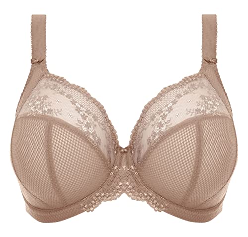 Image of Elomi Women's Charley Stretch Plunge Bra: Stretch Lace & Mesh, Racerback Option. Low Plunge UK Sizes D-JJ, US Sizes D-N