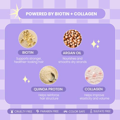 Image of L LUSETA Biotin & Collagen Shampoo & Conditioner Set (2 x 33.8oz) - Thickening for Hair Growth, Infused with Argan Oil to Repair Dry, Damaged Hair