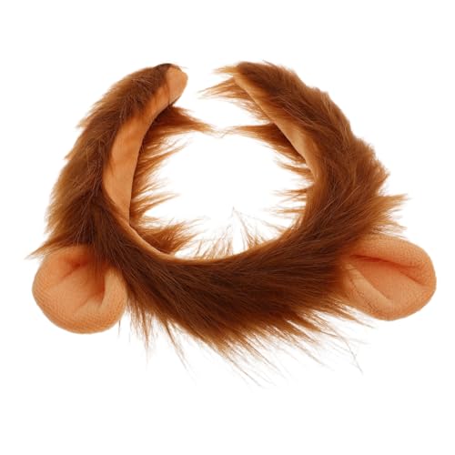 Healeved diadema de Peluche de orejas de animales diadema con orejas de cabeza de diadema de fiesta del zoológico casco de mascotas Accesorios de vestuario tela Brown