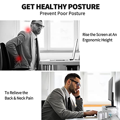 Zimilar 2-Tier Monitor Stand Riser, Acrylic Computer Stand Riser for Computer, Laptop, Printer, Notebook, iMac, Crystal Clear Laptop Stand and Monitor Riser for Desk