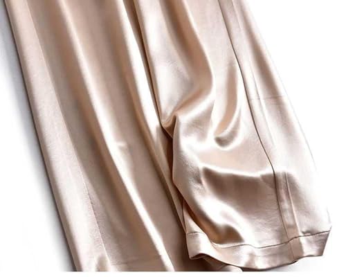 Women's Silk Wide Leg Pants, Loose Comfortable Straight Leg Casual Trousers, High Waist Elastic Waistband Long Pants2