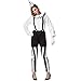 Produktbild dressforfun 901034 Frauenkostüm Clown, Damen Pantomime Kostüm, sechsteilige Harlekin Verkleidung, Pierrot Kostüm für Karneval Fasching Halloween, schwarz weiß - diverse Größen - (L | Nr. 304597)