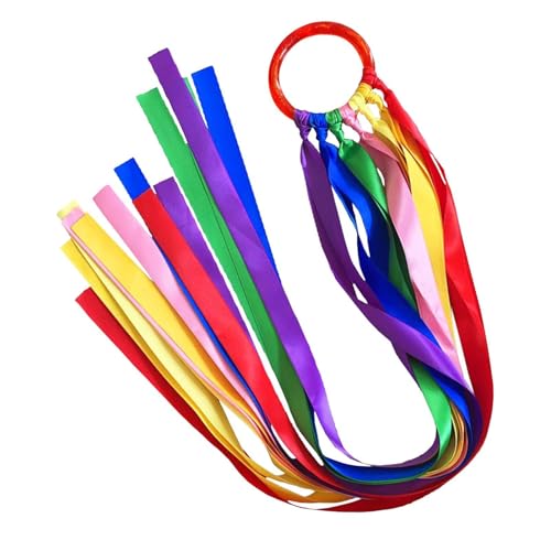Dance Ribbons ? Rainbow Gymnastics Twirling Streamers, Rainbow Dance Ribbons Wrist Streamers, Colorful Twirling Toy for Kids Bal