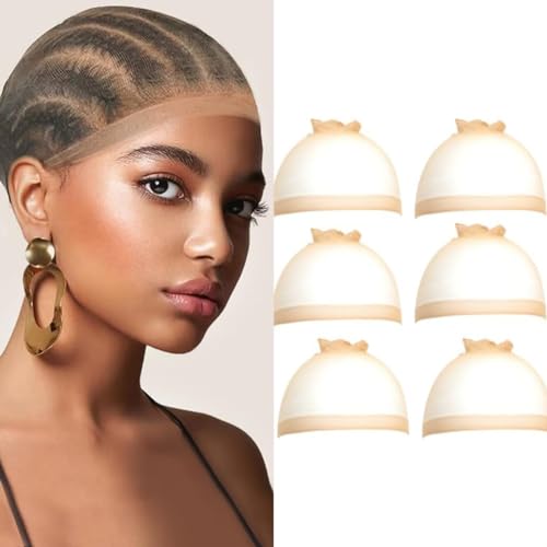 6 Piezas HD Gorras de Peluca Redecillas Casquillo de Peluca de Nylon Transpirable Cómodo Para Maquillaje de Mujeres y Hombres