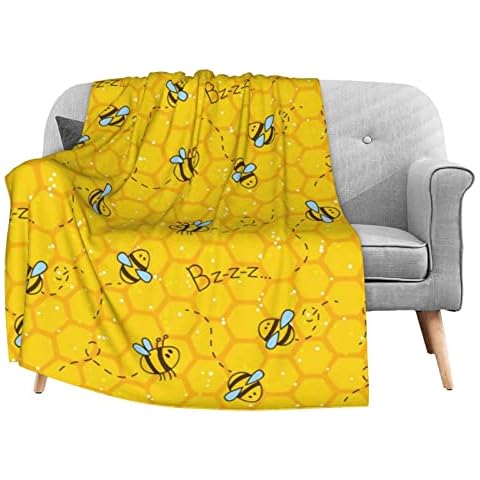 FeHuew Honeycomb Bee Soft Throw Blanket Cover