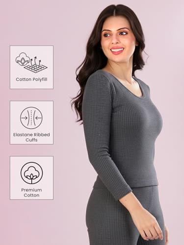 Image of Lux Inferno Women's Short Thermal Vest | Full Sleeves Round Neck Short Innerwear Top
