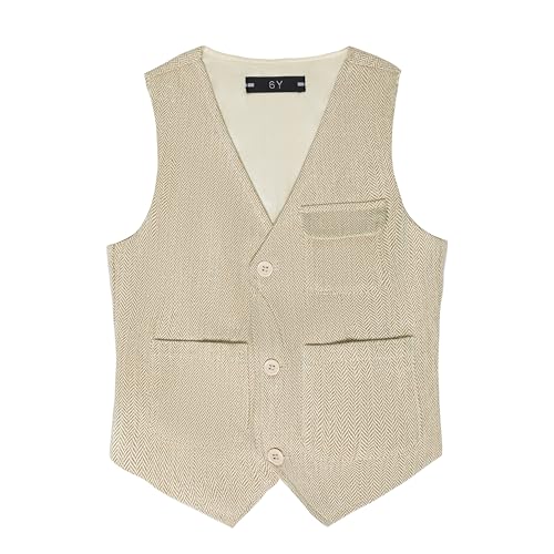 Image of Boys Retro Tweed Vest for Kids Classic Casual Waistcoat