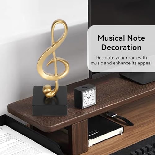 Set 2 Estatuas Decorativas Notas Musicales Doradas miniatura 6