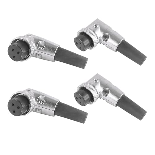 Image of MX 3 Pin XLR Microphone pin Pure Copper Nickel Plated for High Conductivity microphone (3-Pin Male Connector (Right-Angle), Pack of 4, Male Connector)