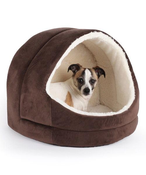 ROYALS RORE Cats Kittens Pet Hut House in Soft Velvet, Puppies and Small Dog Bed with Anti Skid Bottom, Removable and Washable Cushioned Pillow (Medium Brown) (B0CVV5CCBV) Amazon Price History, Amazon Price Tracker