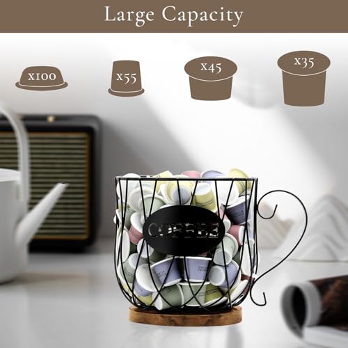BCOZLUX Rustic Metal K Cup Coffee Pod Holder, Large Wire Coffee Pod Basket by BCOZLUX - Used condition - Image 4
