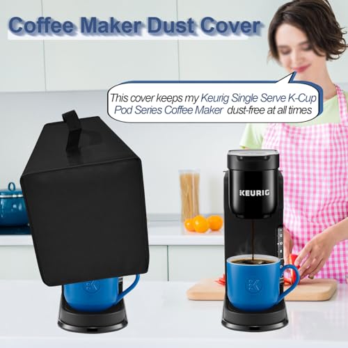 Image of Dust cover for Keurig Single Serve K-Cup Pod Coffee Maker, Heavy Duty Waterproof Coffee Machine Cover for Keurig K-Express, K-Mini and K-Iced Single Serve K-Cup Pod Coffee Maker (Black)