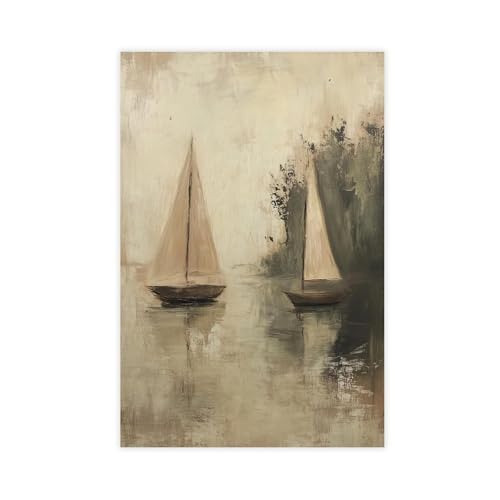 Peinture à l'huile rétro pour mur vide : 3 affiches sur toile style rural 30x45cm