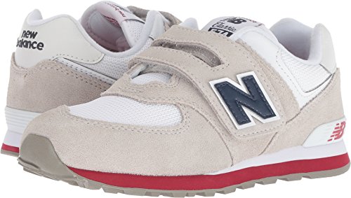 Image of New Balance Kid's 574 V1 Hook and Loop Sneaker, Nimbus Cloud /Navy, 12 W Little Kid (4-8 Years)