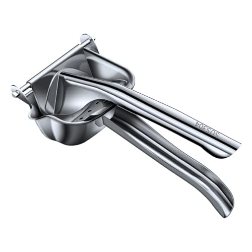 Fiozwea 手動ジューサー 304ステンレススチール 厚手 オレンジ サトウキビ ザクロ レモン 絞り器 ジュースプレス (ジュースバッグ30個とフードクリップを無料プレゼント,304ステンレス鋼)