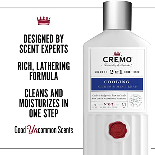 Cremo - Barber Grade 2 In 1 Shampoo & Conditioner For Men | Cooling Citrus & Mint Leaf | 473Ml #TOP1