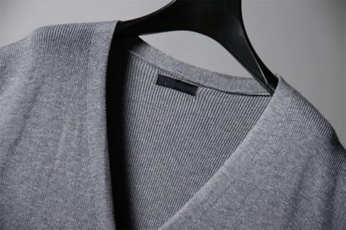 Mens Solid Knit Sweater Vest V-Neck Sleeveless Thick Warm Loose Casual Waistcoat3