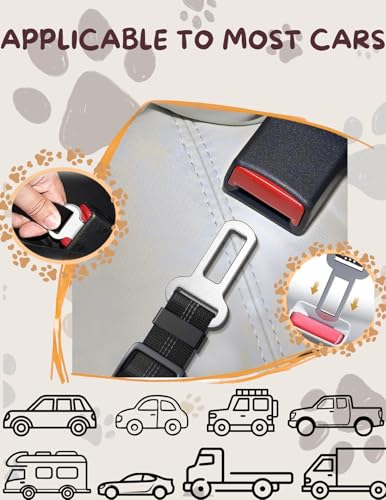 OFFAXE Hundegurt fürs Auto 2er Set – Elastischer Anschnallgurt mit 2-Punkt-Sicherung, Reflektierend & Stoßdämpfer, Universell für alle Autos & Hunde