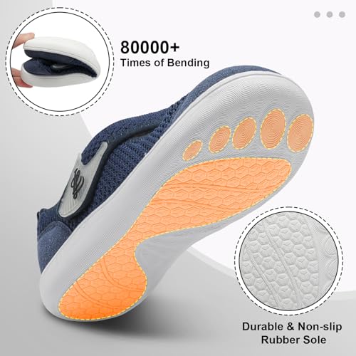 Image of LeIsfIt Wide Toe Box Diabetic Shoes for Women Zero Drop Barefoot Sneakers Breathable Adjustable for Edema Swollen Feet & Seniors
