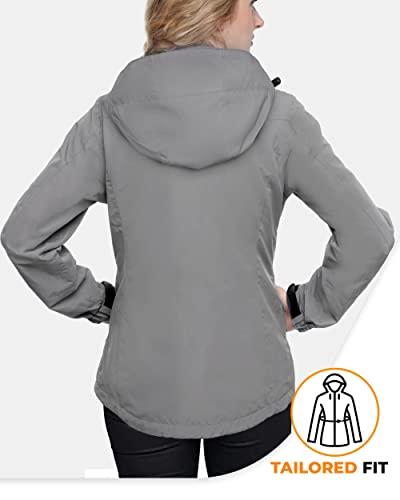 Foxelli Women's Waterproof Hiking Jacket – Warm Fleece-Lined Windproof Coat, Hooded Rain Jacket2