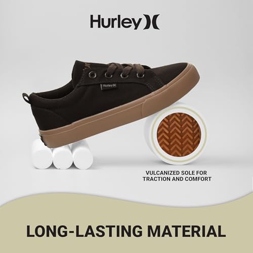Image of Hurley Kids Finn Sneakers - Canvas Skate Shoes for Kids, Low Cut Tennis Shoes for Girls and Boys