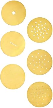 Brass Sev Sancha Mould Murukulu Maker Presser With 6 Different Jali Discs For Namkeen, Bhujia, Snacks, Chakli, Noodles, Idiyapam, Gathiya & Savoury- Pack Of 1
