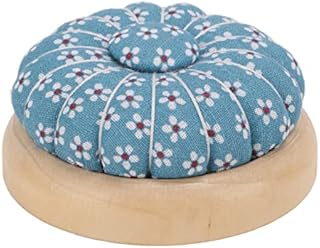 Pin Cushion, Wooden Base Needle Pincushions Wood Base Needle Pin Cushion Kits Round Pin Cushion for DIY Crafts Sewing Needle Holders Needlework
