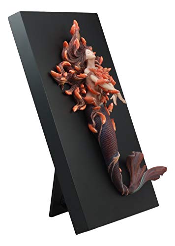 Ebros Sheila Wolk Metamorphosis Statue Mermaid With Goldfish Hair Easel Back Plaque 13.75" Tall #TOP4