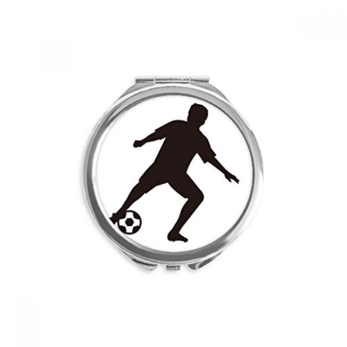 Espejo de bolsillo portátil de fútbol DIYthinker para retoques rápidos de maquillaje